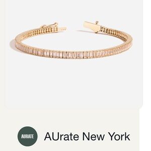 AUrate New York Morganite Baguette Tennis Bracelet VERMEIL / YELLOW / 6.5IN